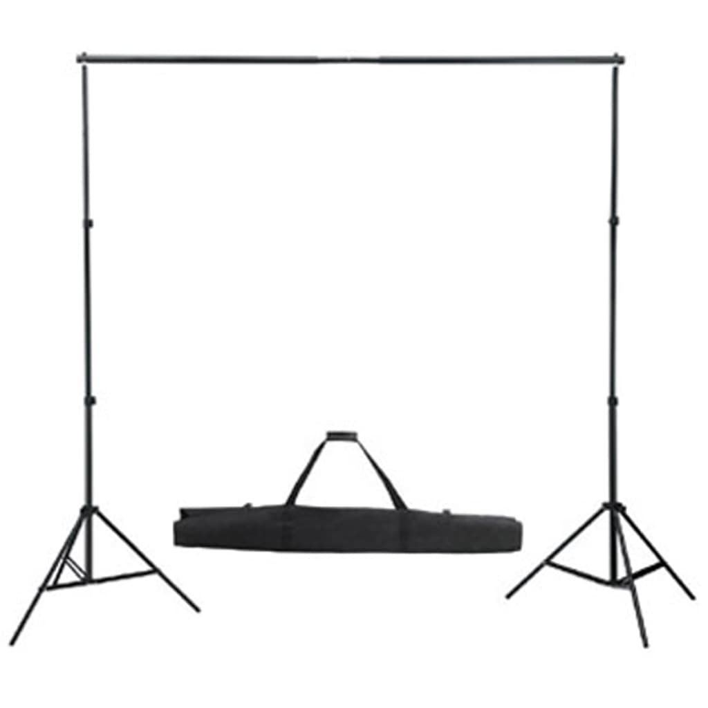 vidaXL Zestaw do studia fotograficznego: czarne tło 6 x 3 cm i światła