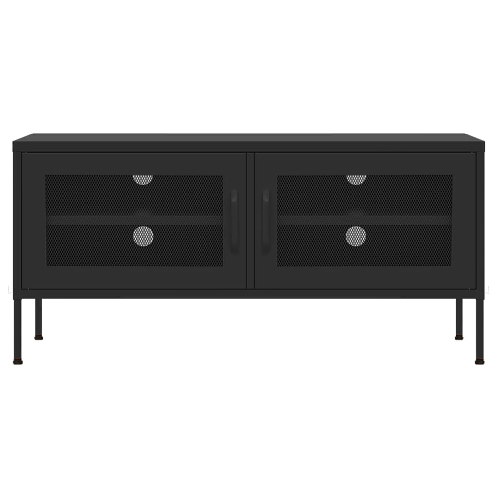 vidaXL Szafka pod telewizor, czarna, 105x35x50 cm, stalowa