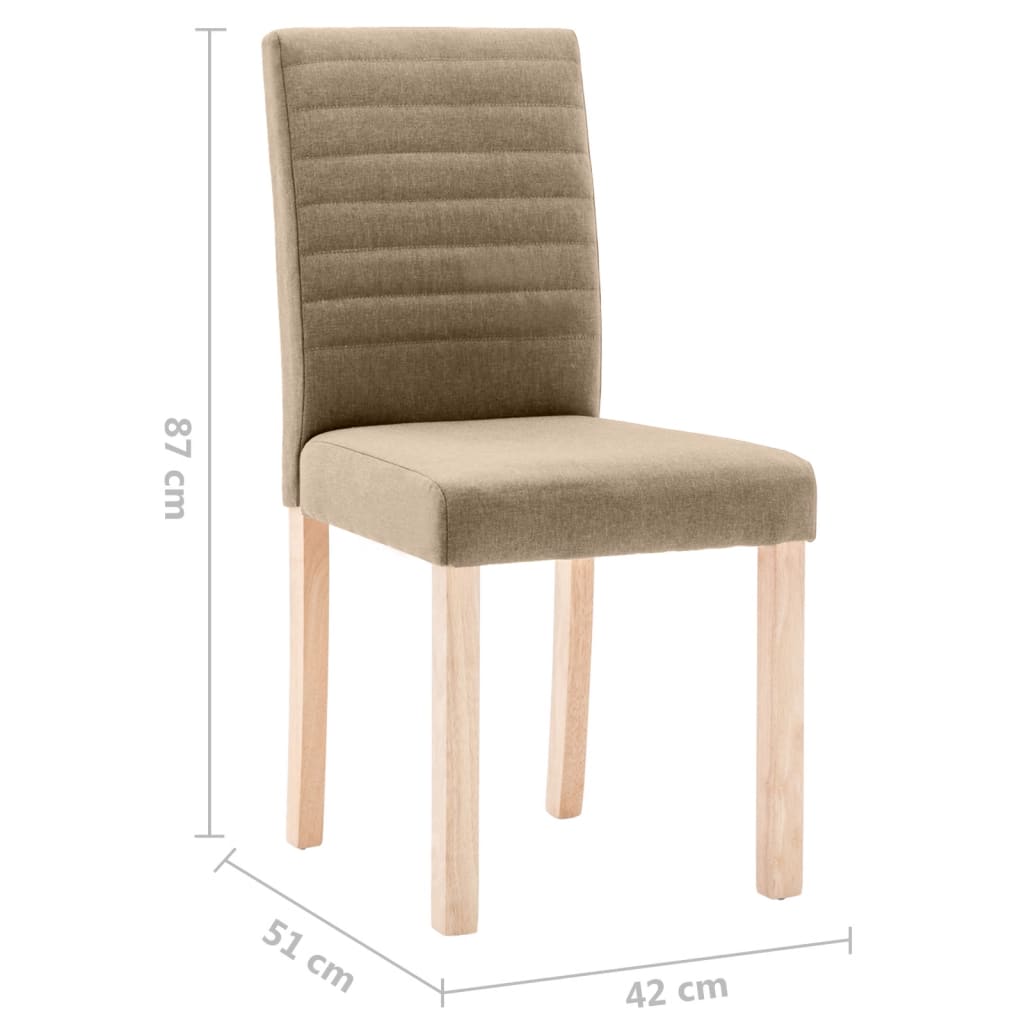 vidaXL Krzesła stołowe, 4 szt., kolor taupe, tapicerowane tkaniną