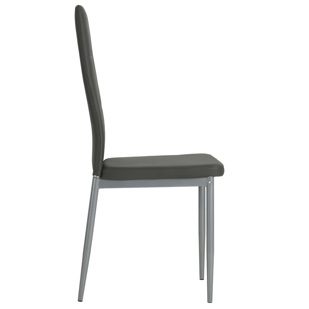 vidaXL Krzesła stołowe, 4 szt., szare, sztuczna skóra