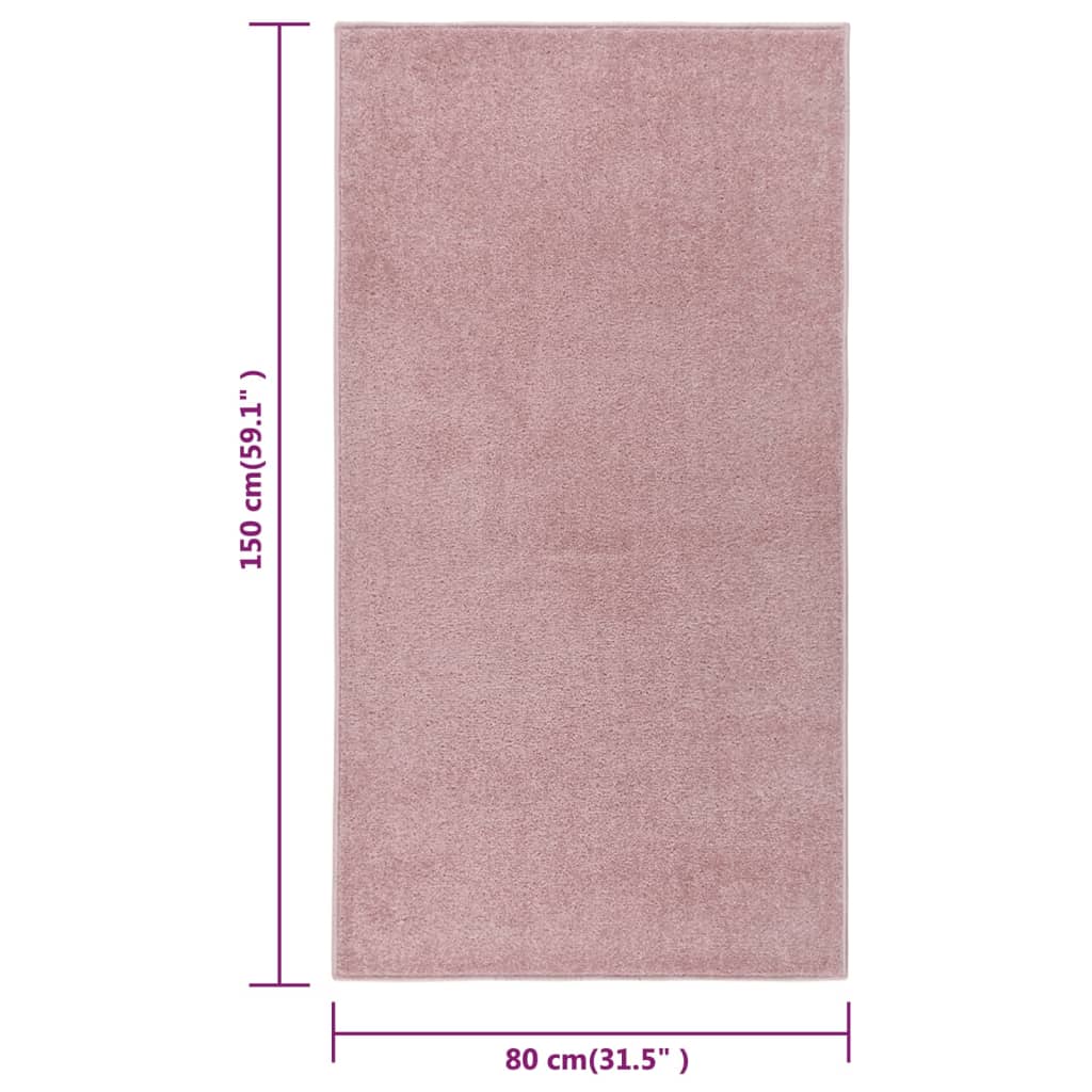 vidaXL Dywan z krótkim runem, 80x150 cm, różowy