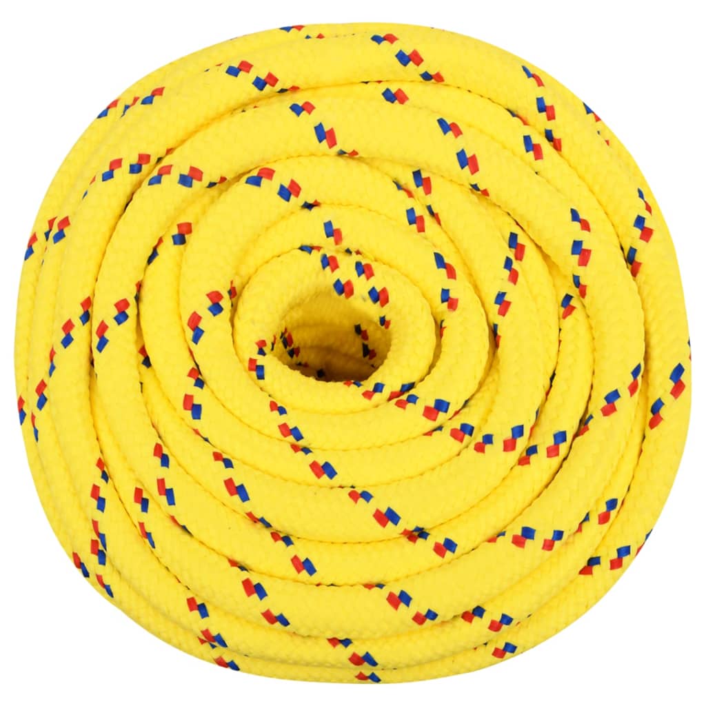 vidaXL Linka żeglarska, żółta, 18 mm, 50 m, polipropylen