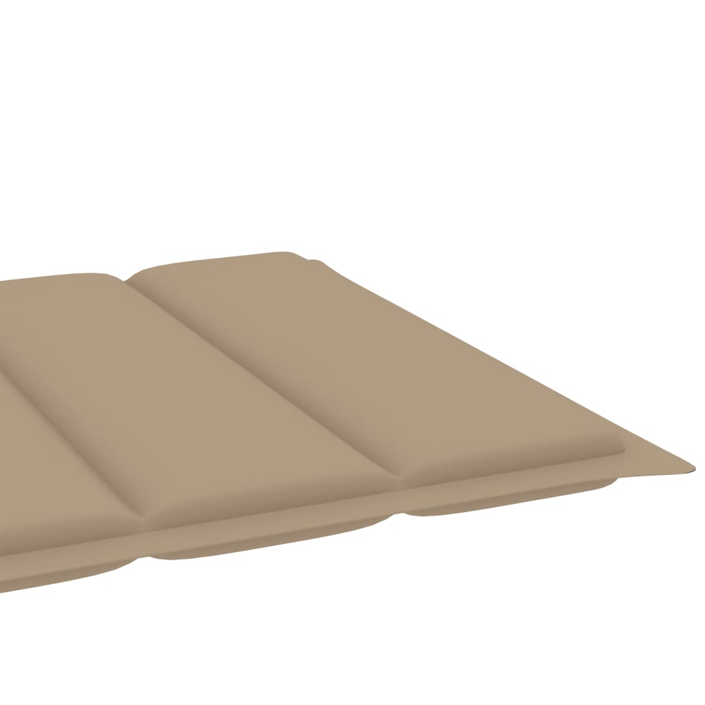vidaXL Leżak z beżową poduszką, lite drewno tekowe