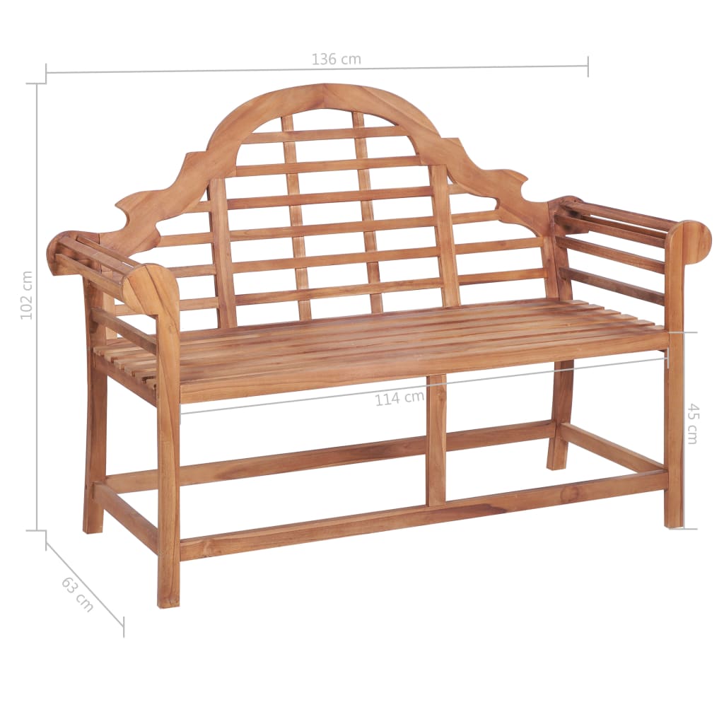 vidaXL Ławka ogrodowa z antracytową poduszką, 120 cm, drewno tekowe