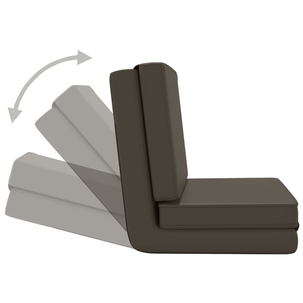 vidaXL Składane krzesło podłogowe, antracytowe, sztuczna skóra