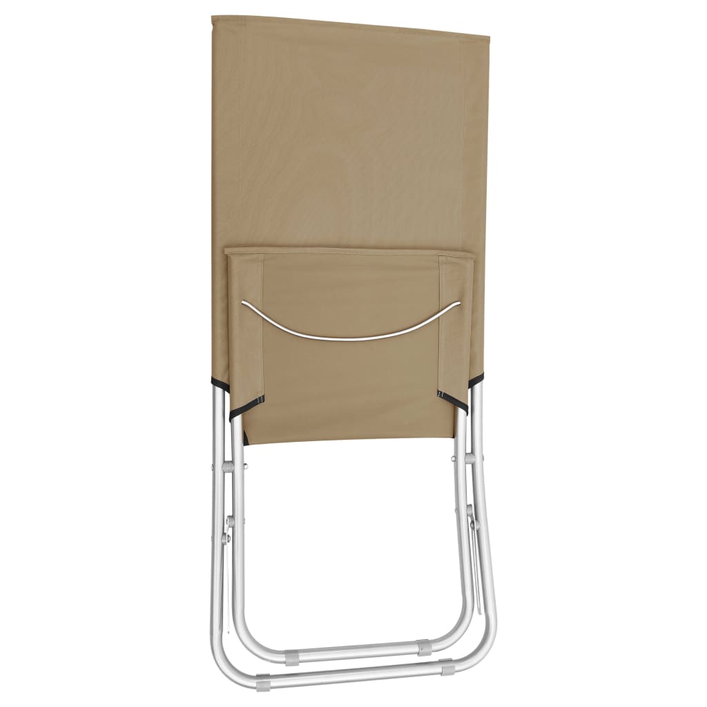 vidaXL Składane krzesła plażowe, 2 szt., kolor taupe, obite tkaniną