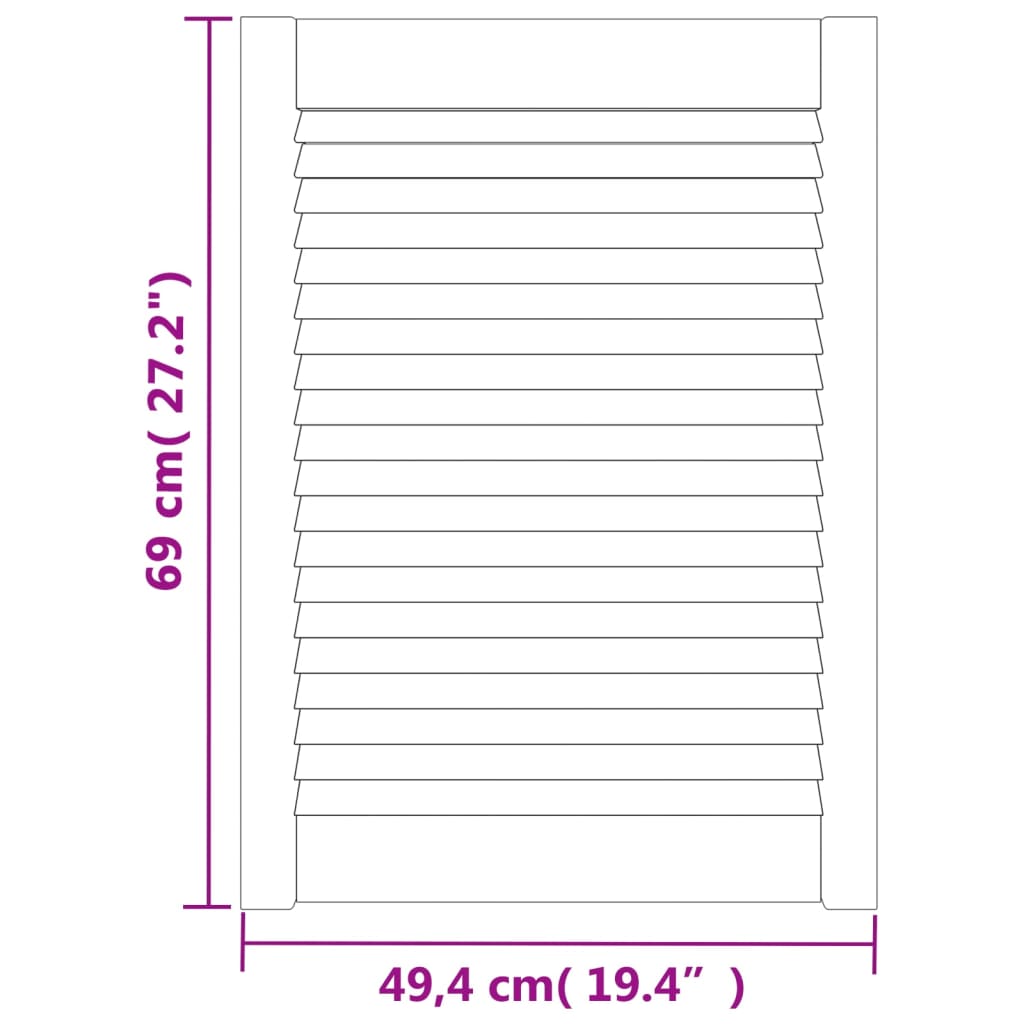 vidaXL Drzwi żaluzjowe do szafki, 4 szt., 69x49,4 cm, drewno sosnowe