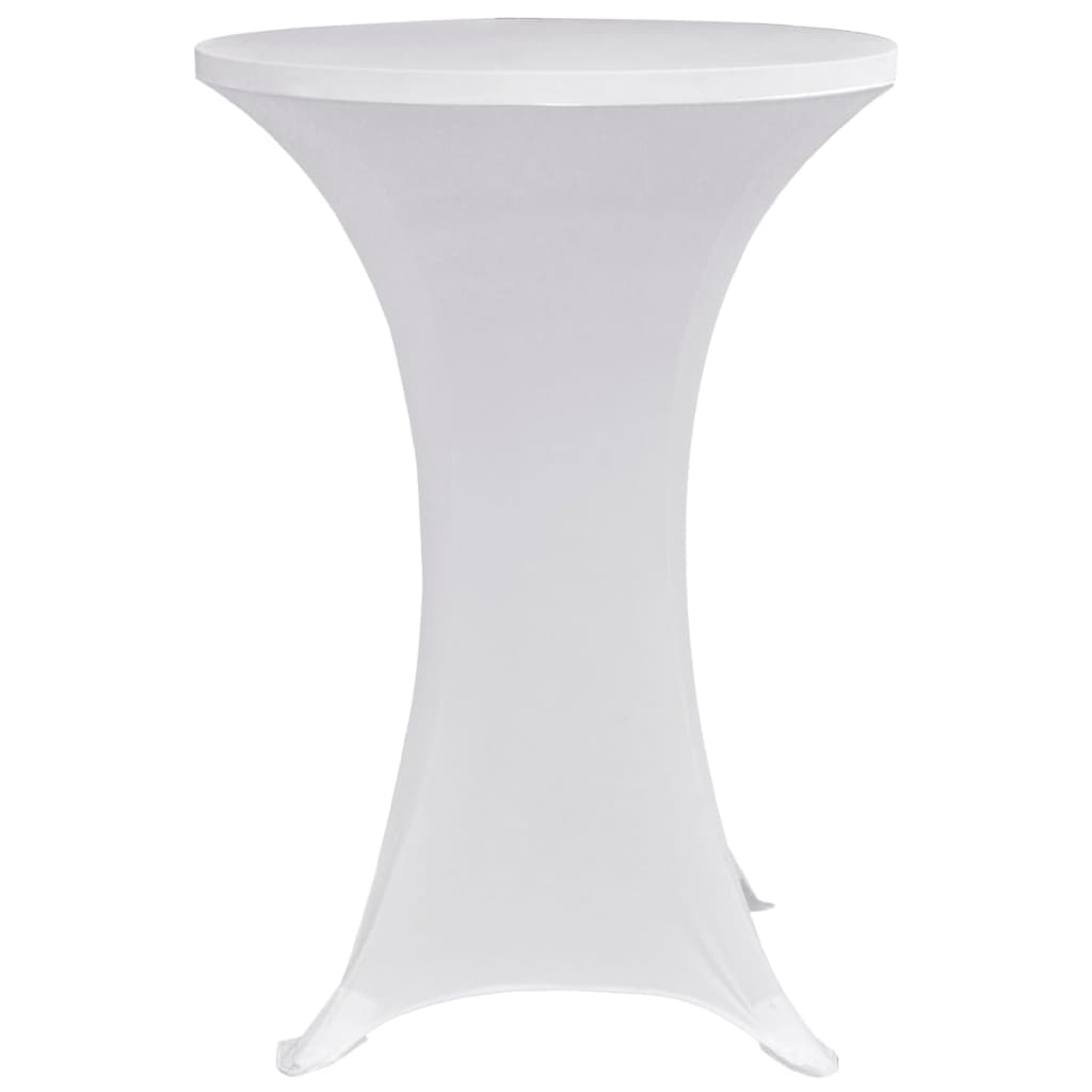 vidaXL Pokrowce na stół barowy, Ø 60 cm, białe, elastyczne, 4 szt.