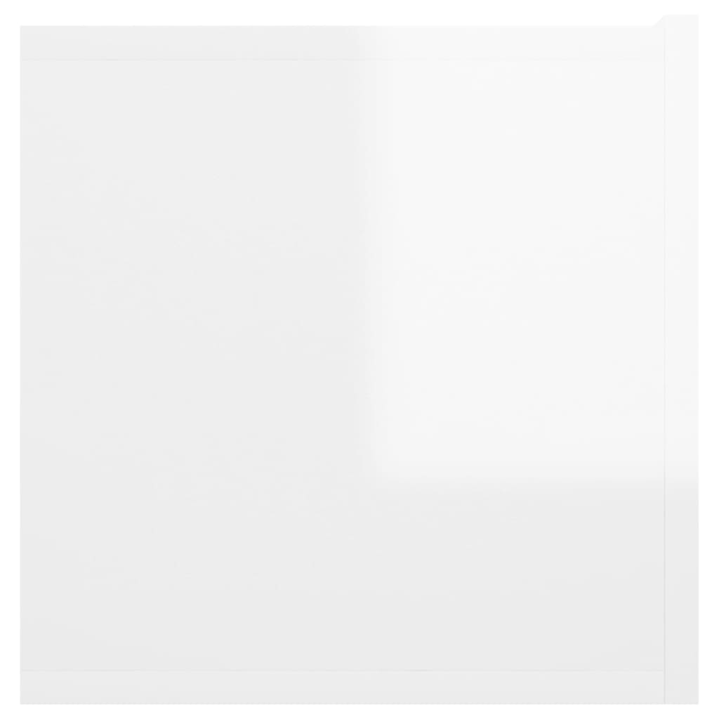 vidaXL Szafka wisząca pod TV, wysoki połysk, biała, 60x30x30 cm