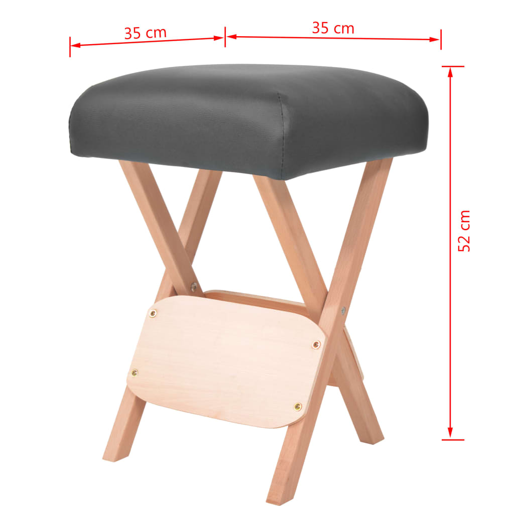 vidaXL Składany stołek do masażu z 2 wałkami, grubość siedziska 12 cm
