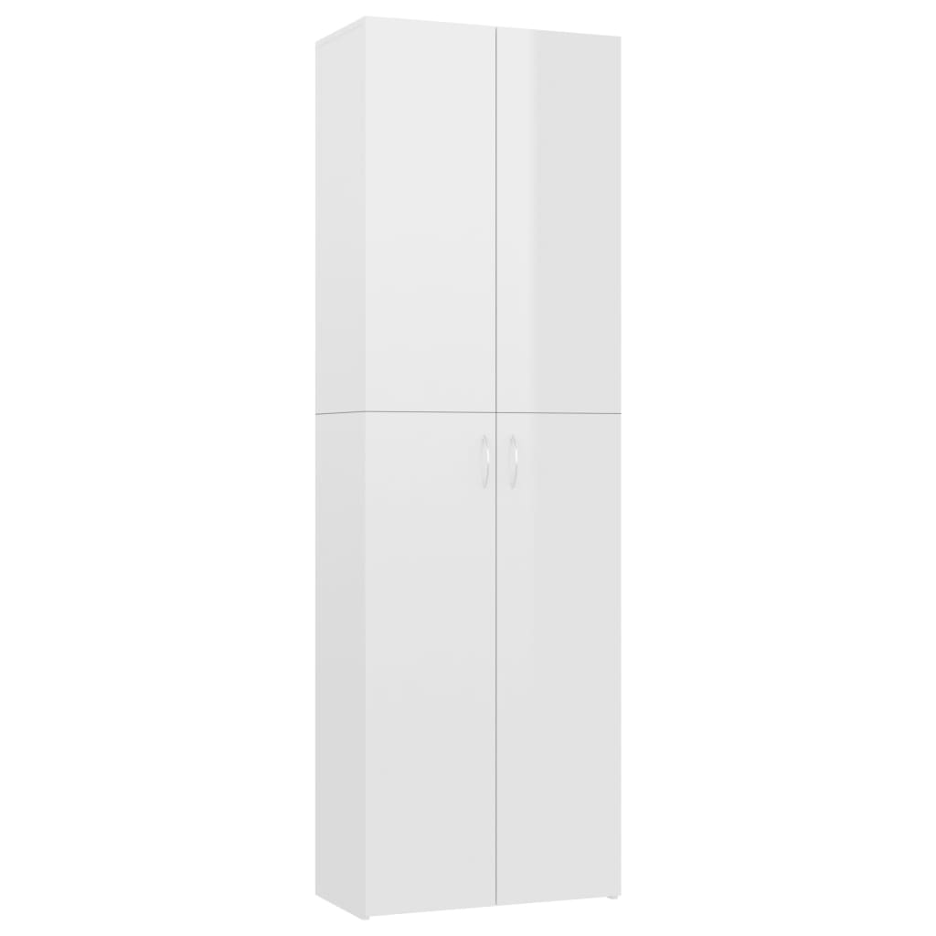 vidaXL Szafa biurowa, wysoki połysk, biała, 60x32x190 cm