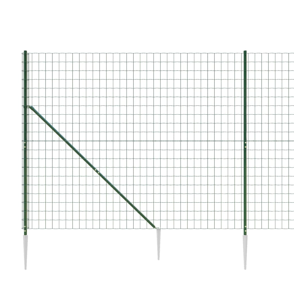 vidaXL Ogrodzenie z siatki, z kotwami, zielone, 2x25 m