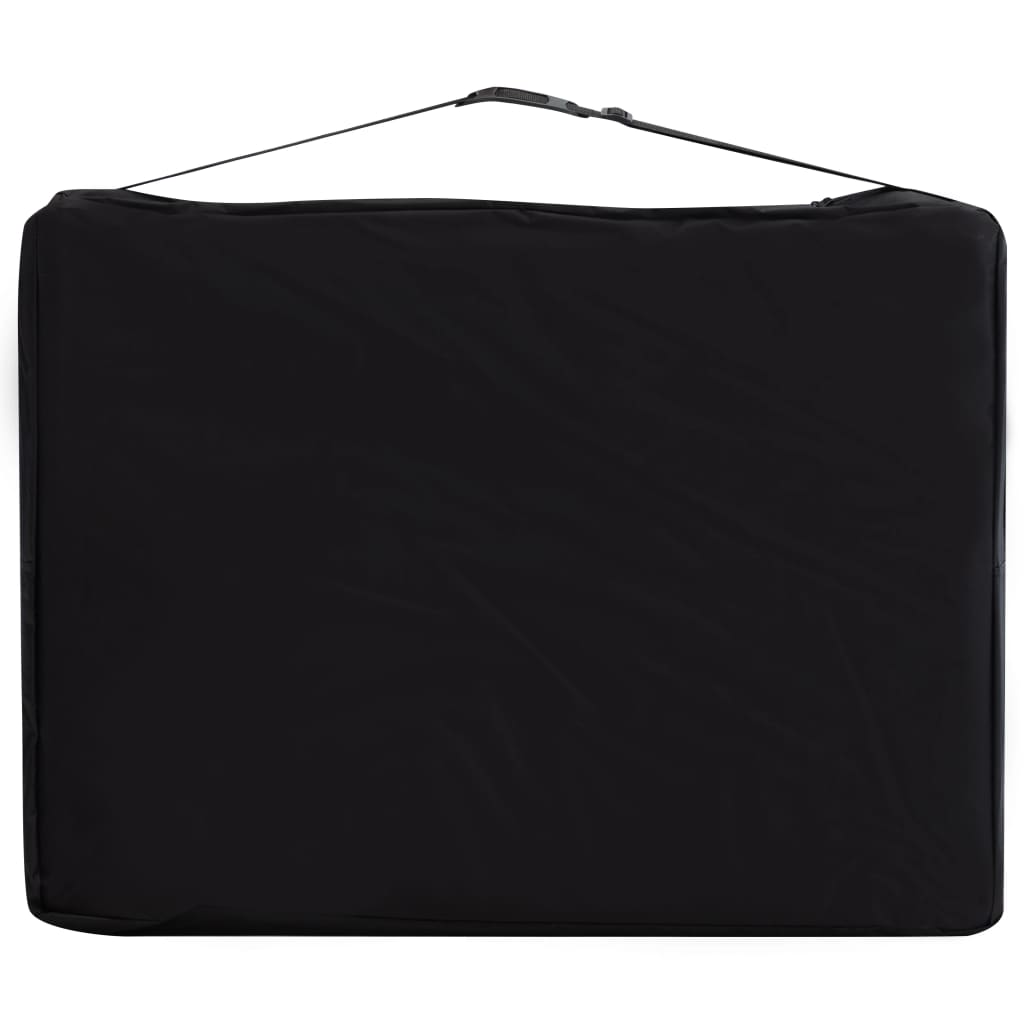vidaXL Składany stół do masażu, 2-strefowy, aluminiowy, czarno-biały