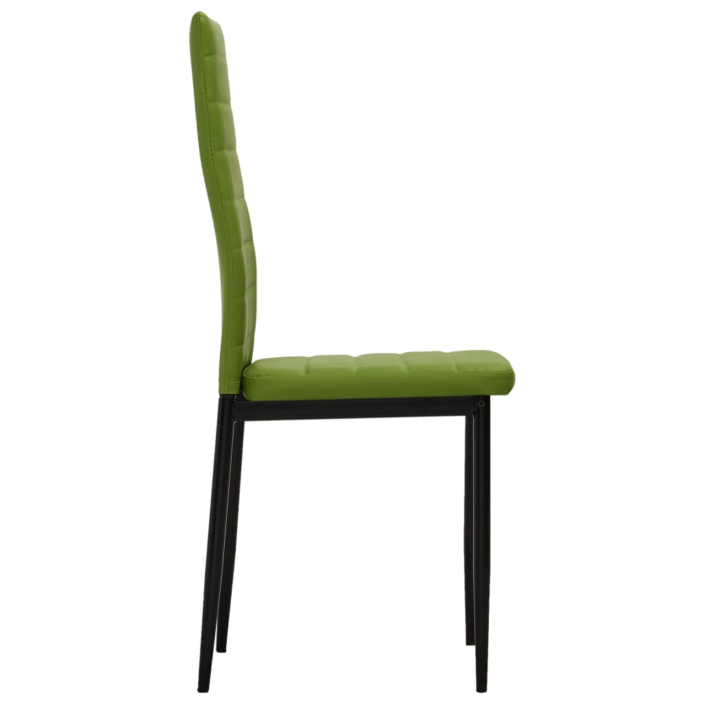 vidaXL Krzesła jadalniane, 2 szt., limonkowa zieleń, sztuczna skóra