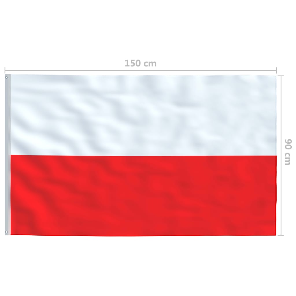 vidaXL Flaga Polski, 90x150 cm