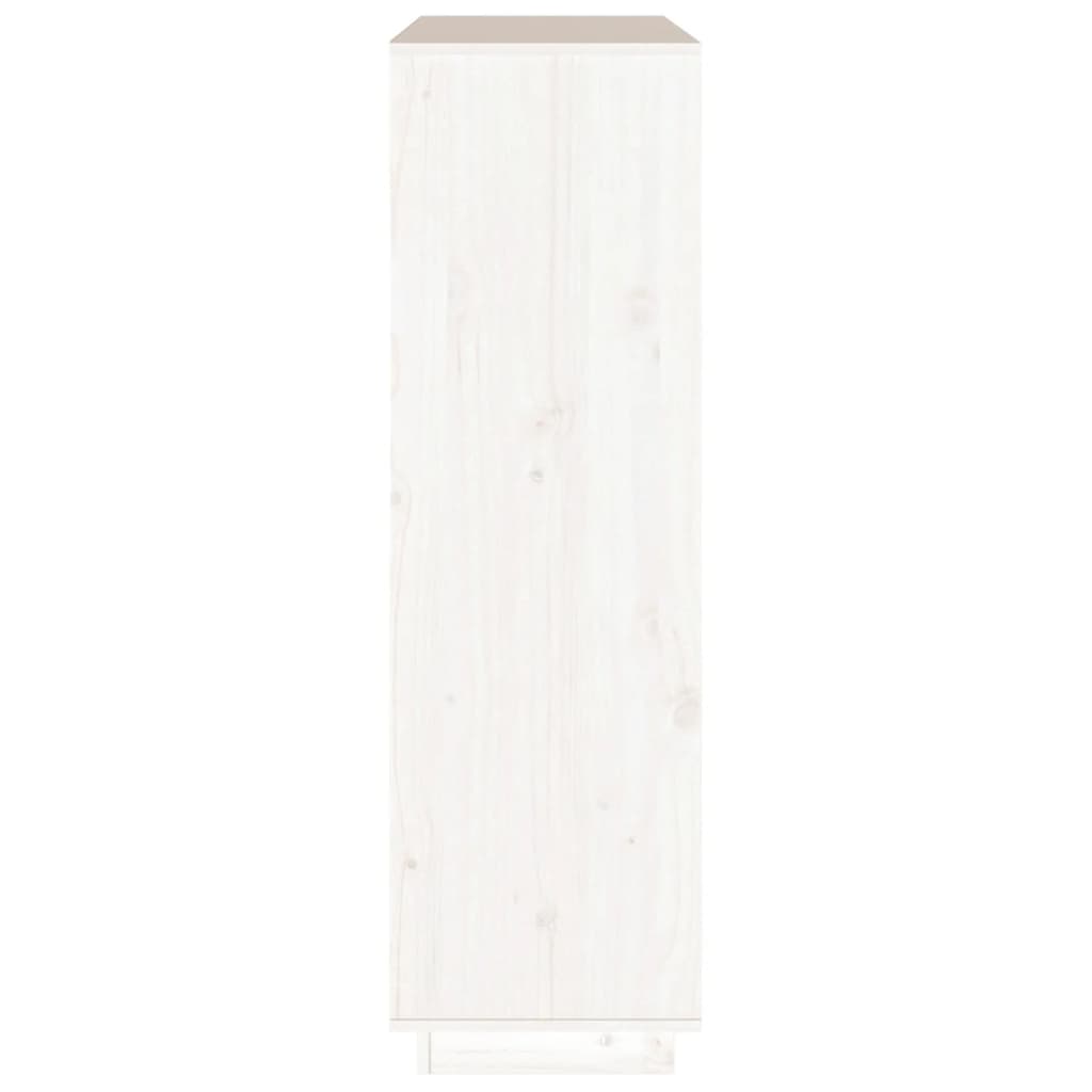 vidaXL Szafka, biała, 110,5x35x117 cm, lite drewno sosnowe