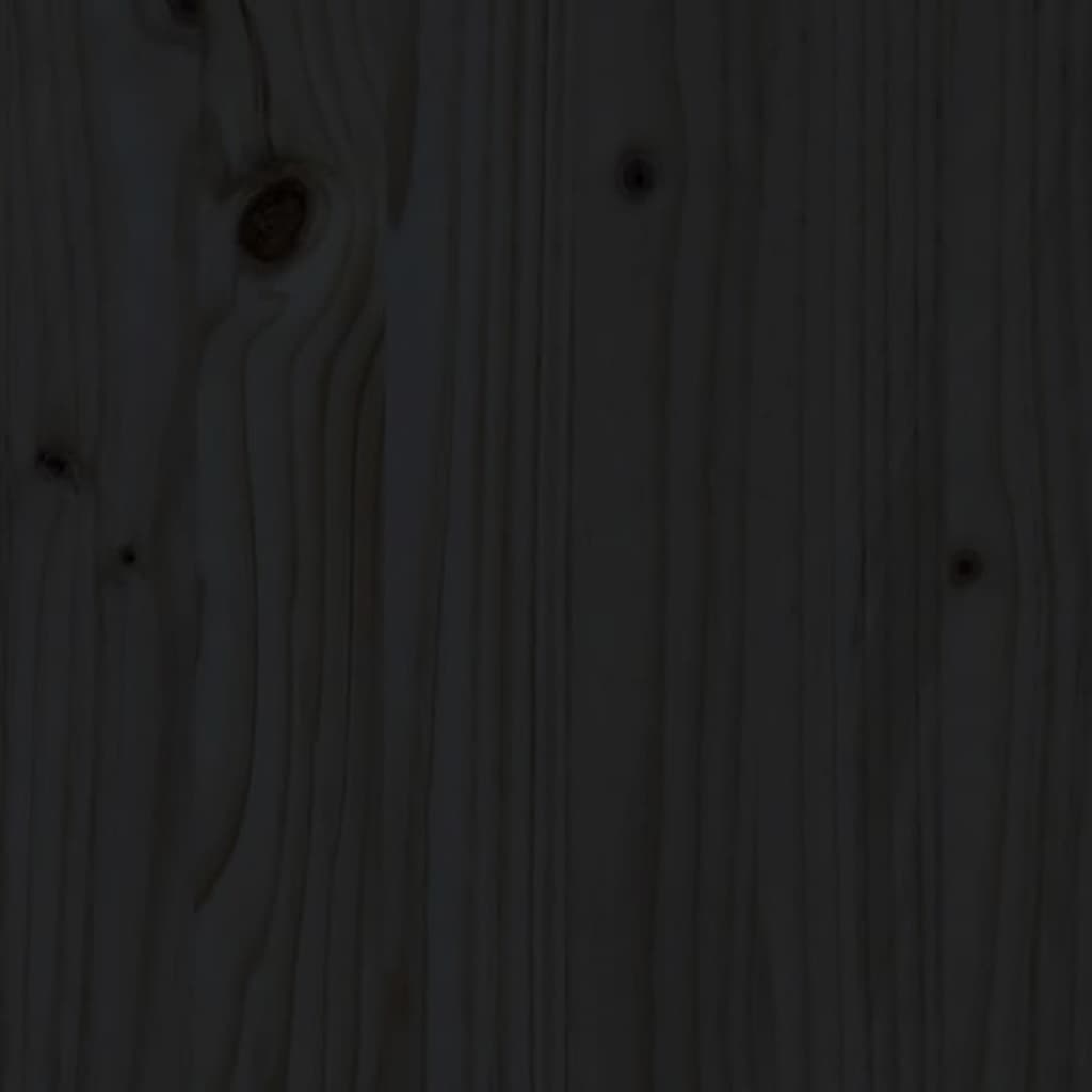 vidaXL Rama łóżka, czarna, lite drewno sosnowe, 135x190 cm, podwójna