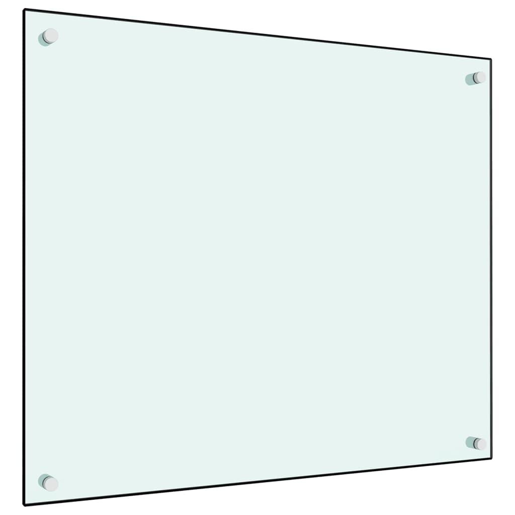 vidaXL Panel ochronny do kuchni, biały, 70x60 cm, szkło hartowane