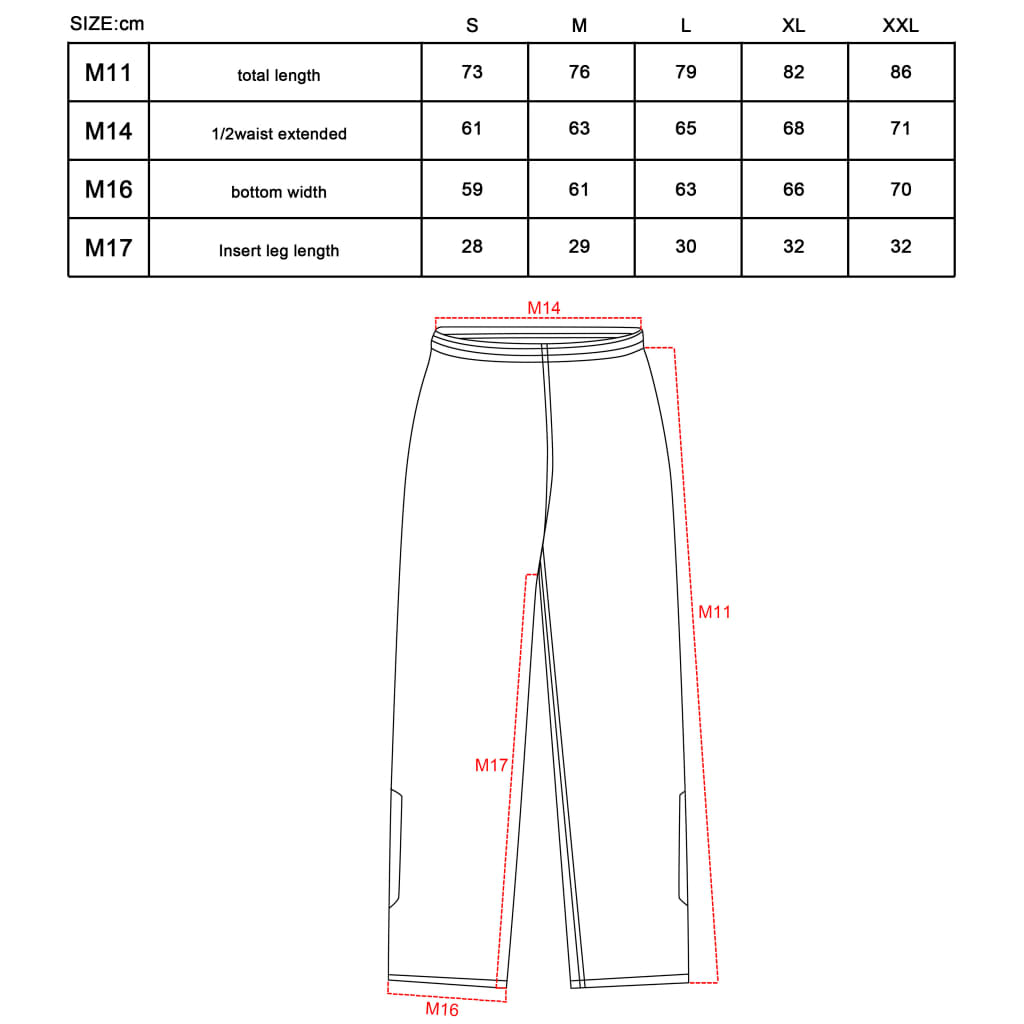 Willex Spodnie przeciwdeszczowe, rozmiar L, czarne, 29617