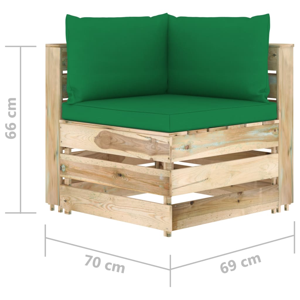 vidaXL 5-cz. zestaw wypoczynkowy do ogrodu, z poduszkami, drewniany