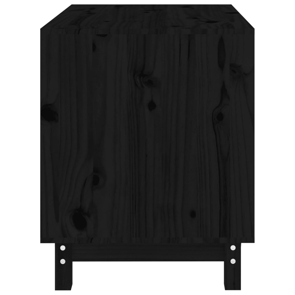 vidaXL Domek dla psa, czarny, 70x50x62 cm, lite drewno sosnowe