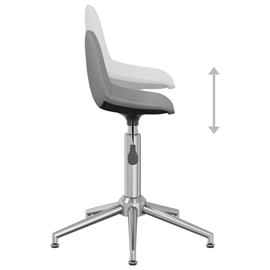 vidaXL Obrotowe krzesła stołowe, 2 szt., jasnoszare, obite tkaniną