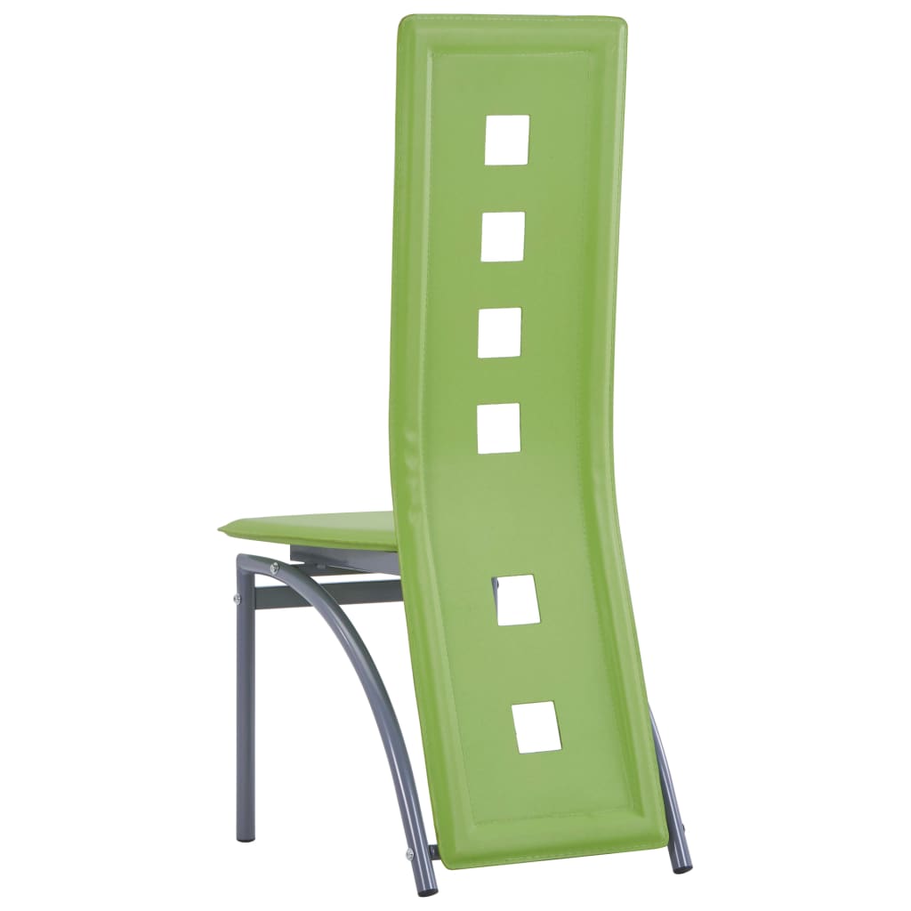 vidaXL Krzesła stołowe, 4 szt., zielone, sztuczna skóra