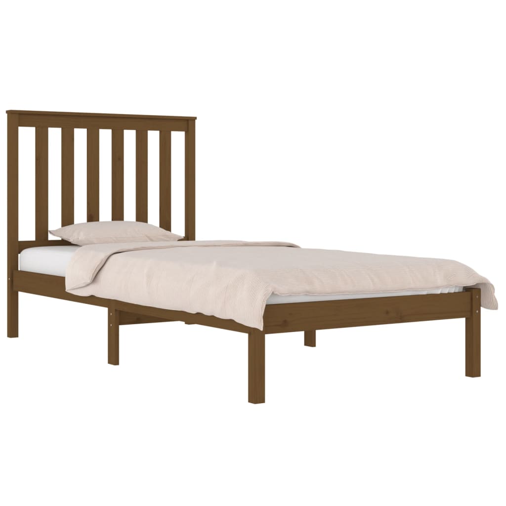 vidaXL Rama łóżka, miodowy brąz, drewno sosnowe, 75x190 cm, pojedyncza