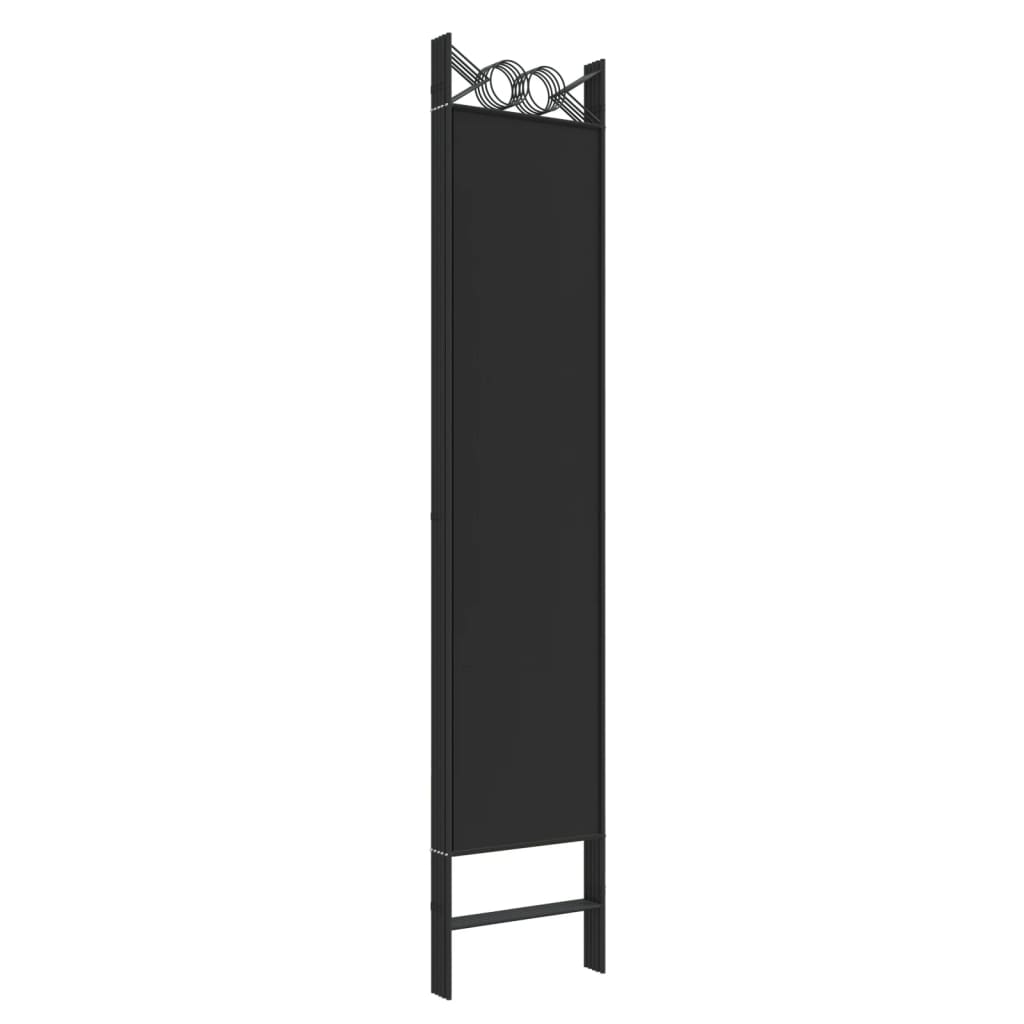 vidaXL Parawan 5-panelowy, czarny, 200x200 cm, tkanina