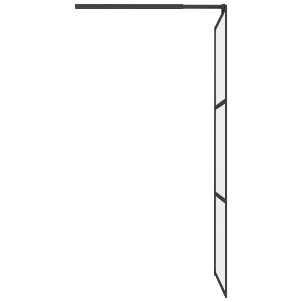 vidaXL Ścianka prysznicowa, 80x195 cm, szkło mrożone ESG, czarna