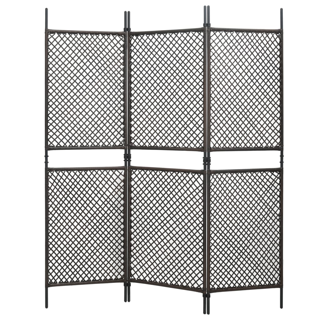 vidaXL Panel ogrodzeniowy z polirattanu, 1,8x2 m, brązowy