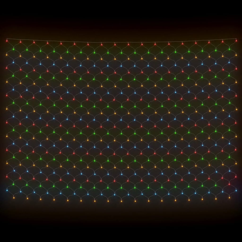 vidaXL Siatka z lampek LED, kolorowa, 3x2 m, 204 LED