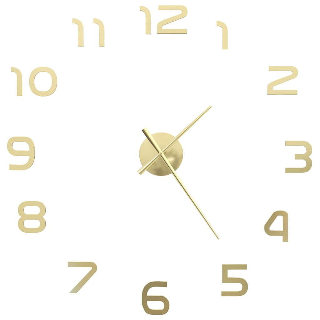 vidaXL Zegar ścienny 3D, nowoczesny design, 100 cm, XXL, złoty
