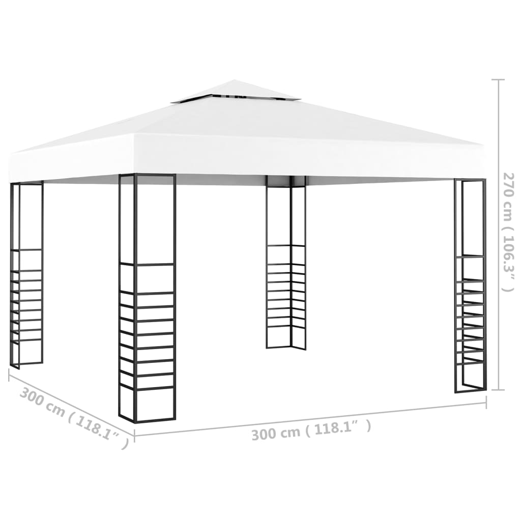 vidaXL Namiot ogrodowy, 3 x 3 m, biały