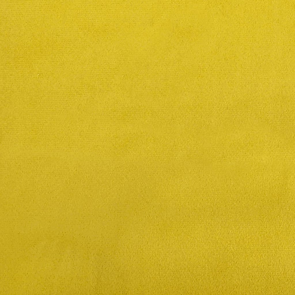 vidaXL Ławka, żółty, 108x79x79 cm, tapicerowana aksamitem
