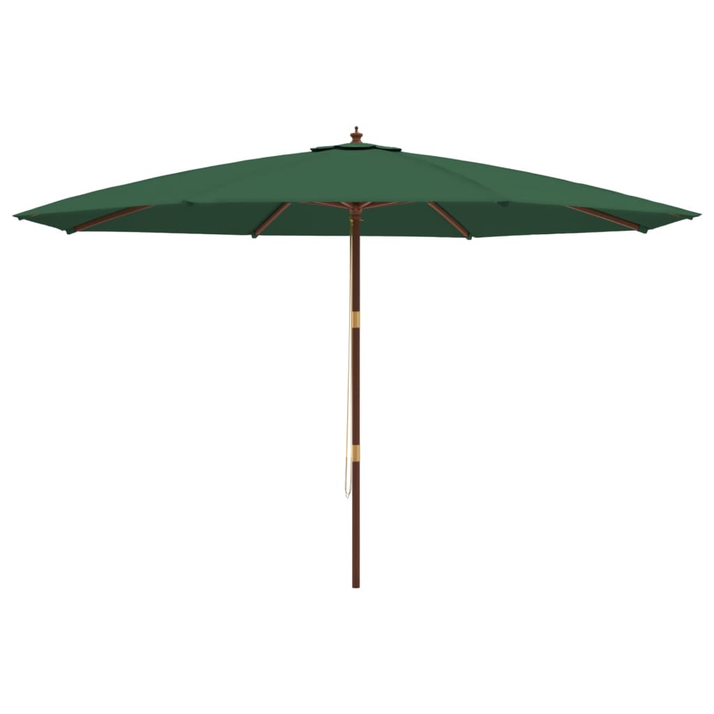 vidaXL Parasol ogrodowy na drewnianym słupku, zielony, 400x273 cm