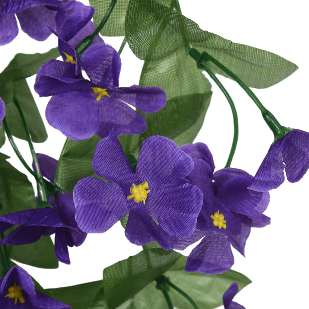 vidaXL Sztuczne girlandy kwiatowe, 3 szt., ciemny fiolet, 85 cm