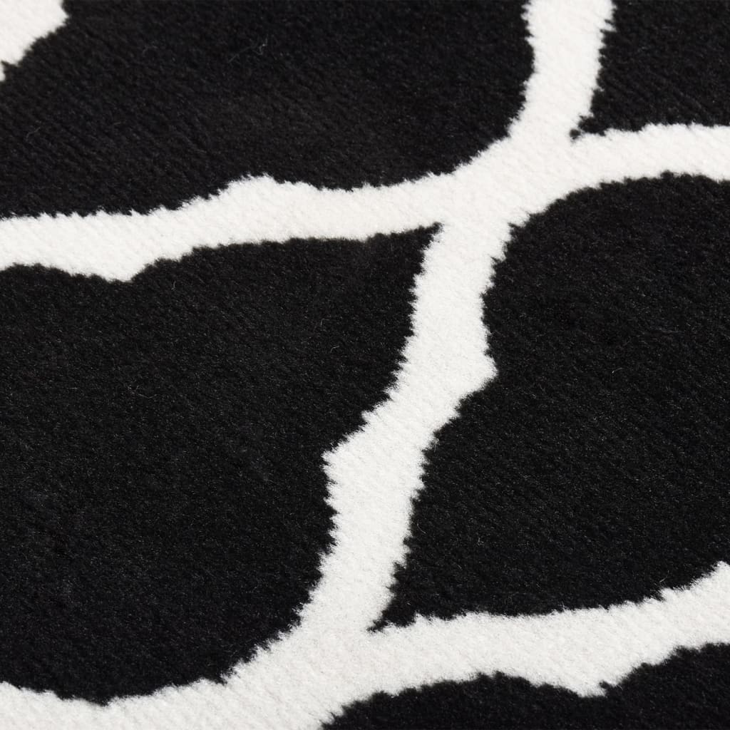 vidaXL Chodnik dywanowy, BCF, czarno-biały, 100x150 cm