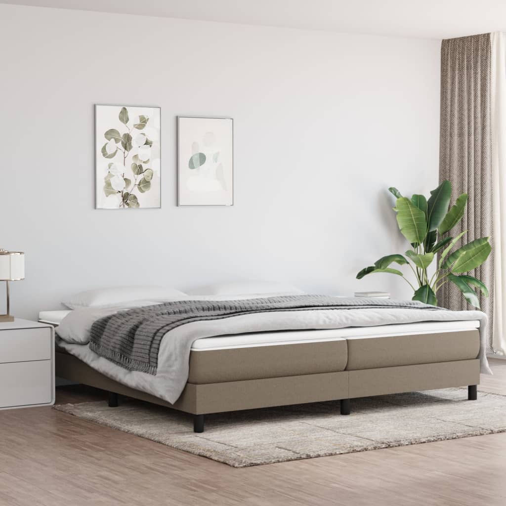 vidaXL Rama łóżka, kolor taupe, 200x200 cm, obita tkaniną