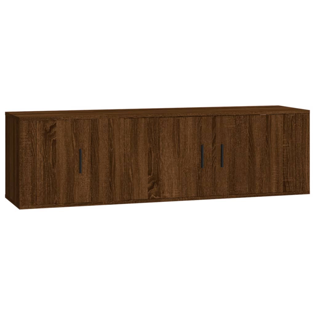 vidaXL Zestaw 2 szafek pod TV, brązowy dąb, materiał drewnopochodny