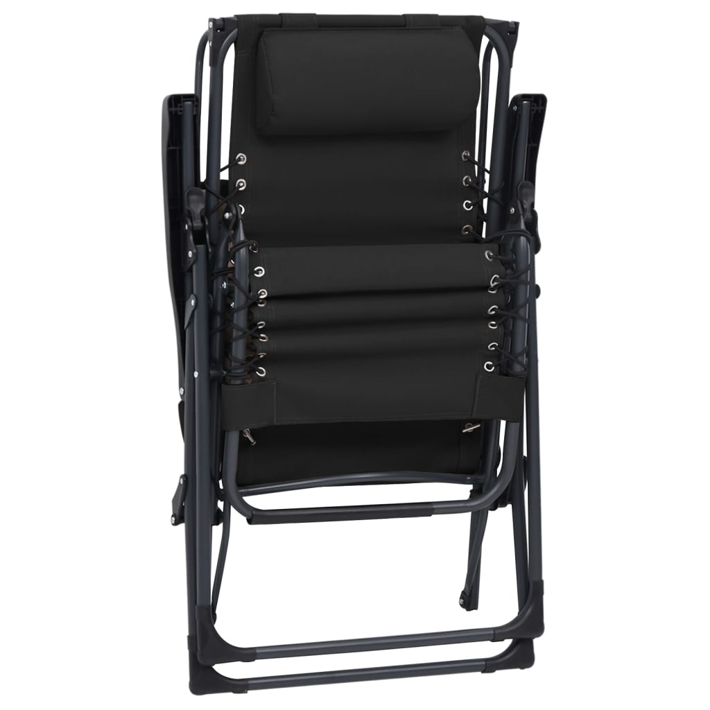 vidaXL Składane krzesło tarasowe, czarne, tworzywo textilene