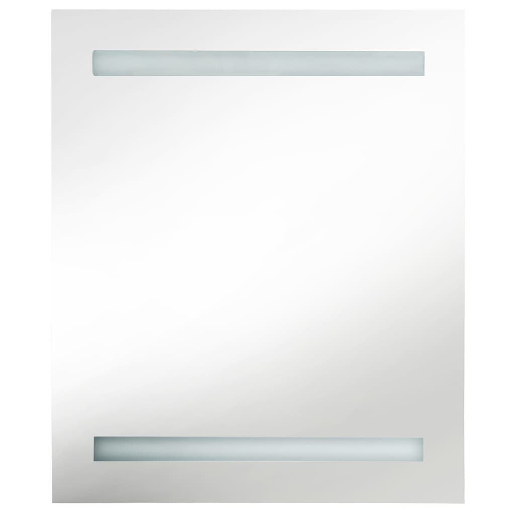 vidaXL Szafka łazienkowa z lustrem i LED, lśniąca czerń, 50x14x60 cm