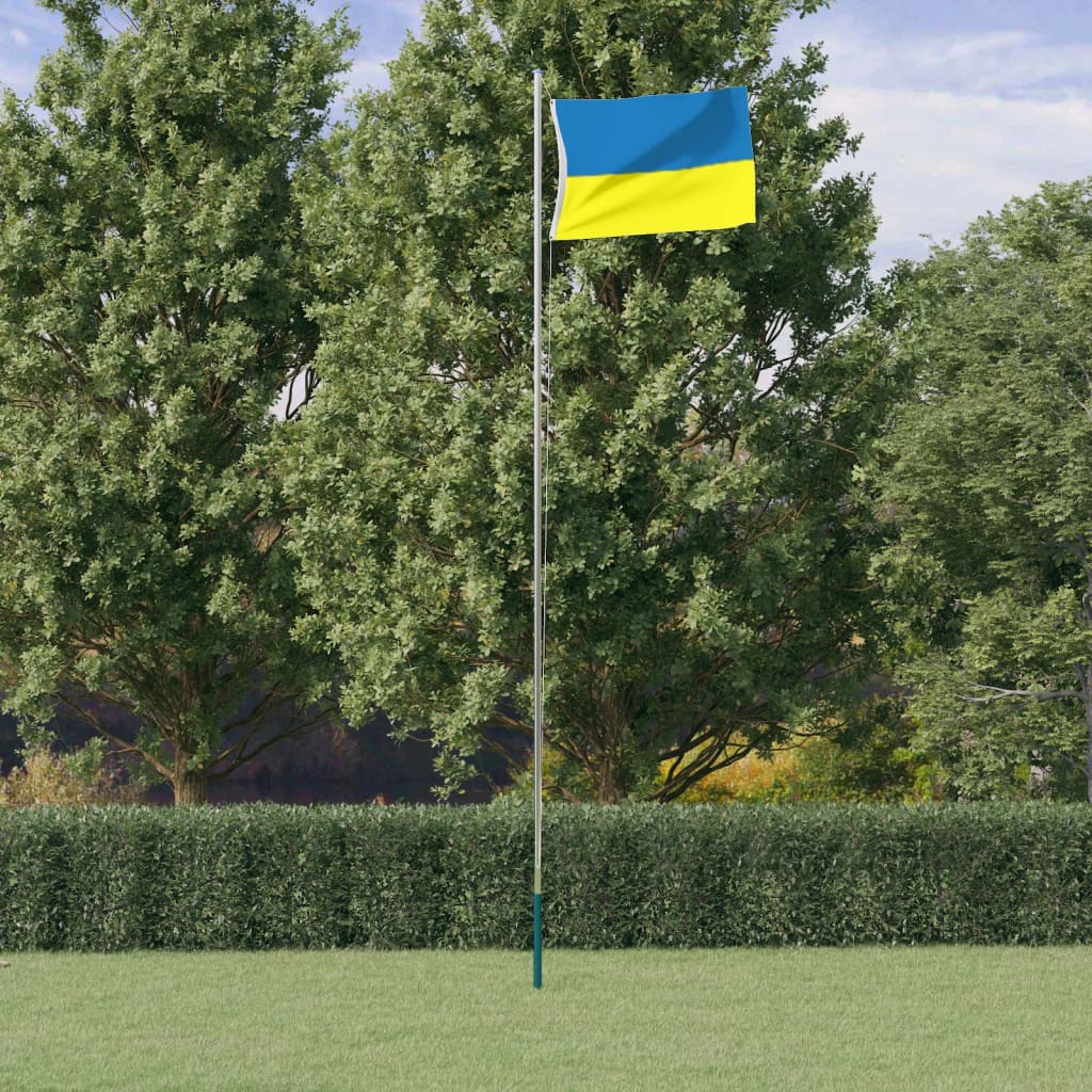 vidaXL Flaga Ukrainy, z mosiężnymi przelotkami, 90x150 cm