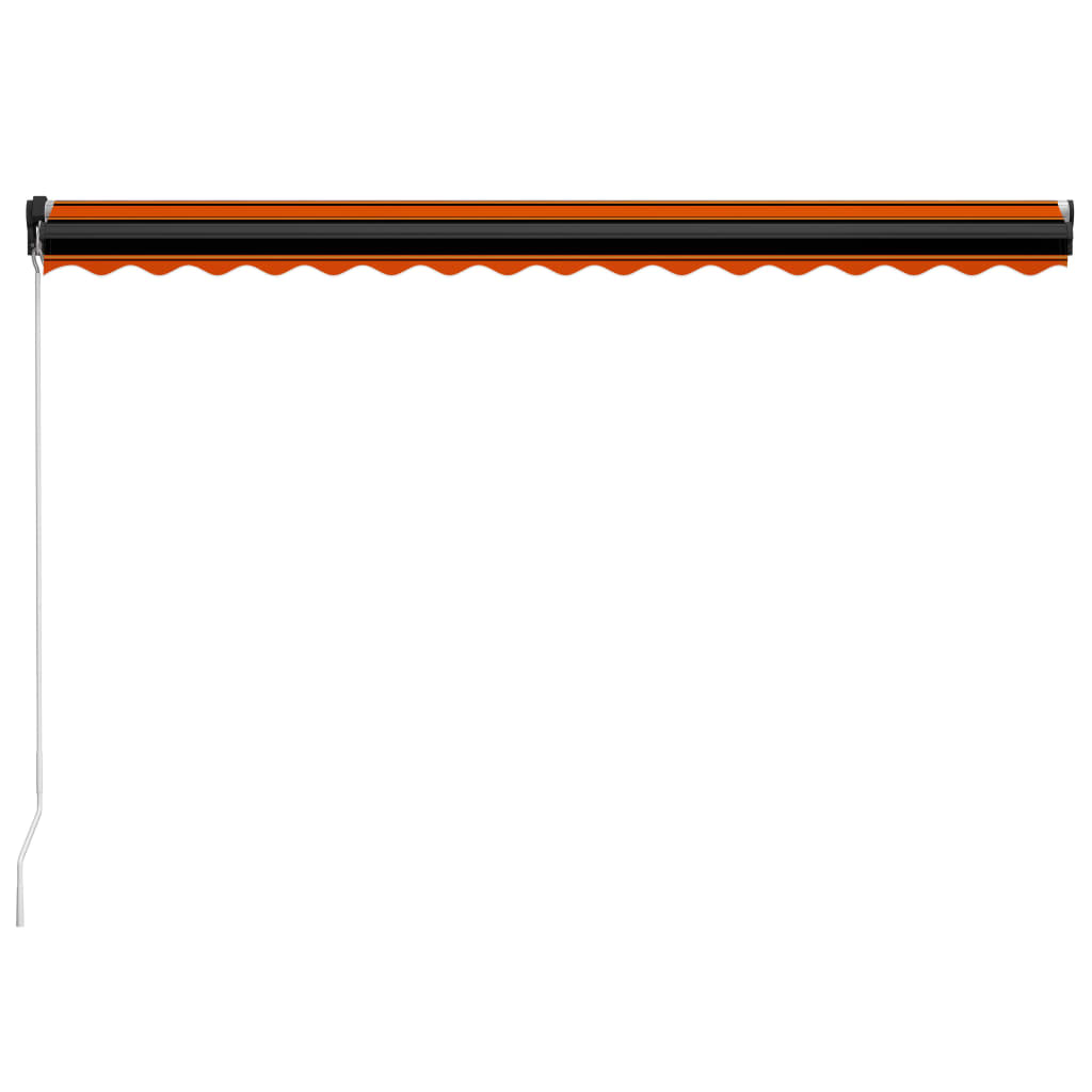 vidaXL Ręcznie zwijana markiza z LED, 450x300 cm, pomarańczowo-brązowa