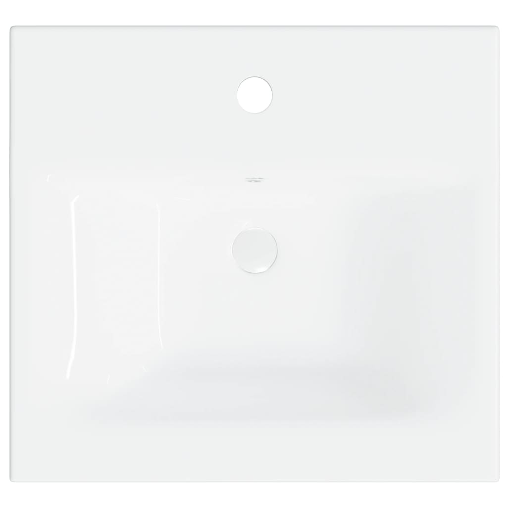 vidaXL Umywalka wpuszczana z baterią, 42x39x18 cm, ceramiczna, biała