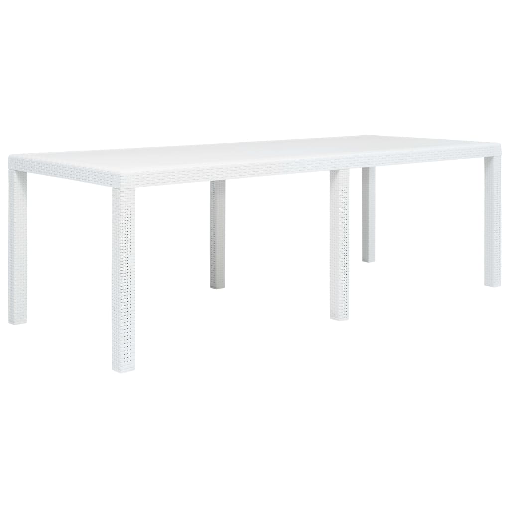 vidaXL Stół ogrodowy, 220x90x72 cm, plastikowy, biały