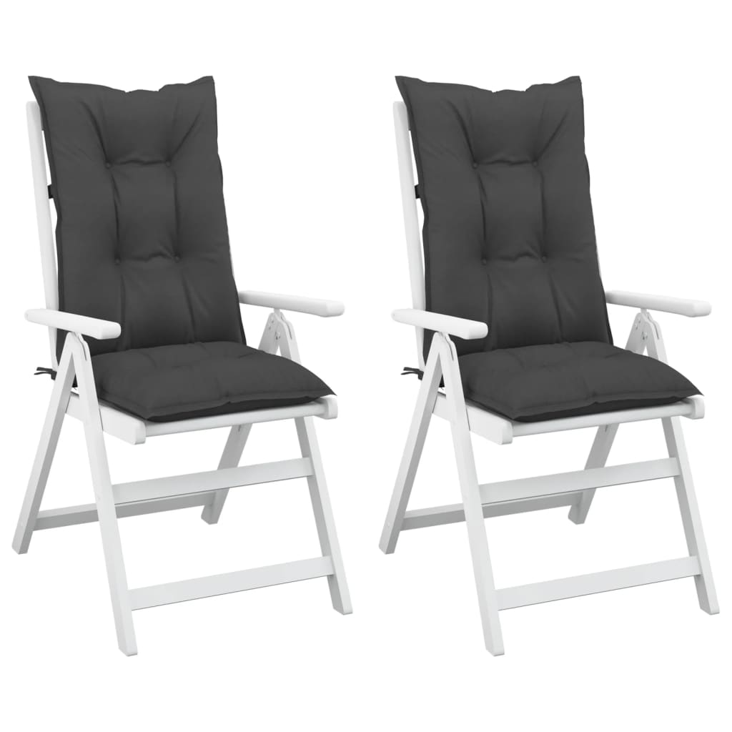 vidaXL Poduszki na krzesła ogrodowe, 2 szt., antracytowe, 120x50x7 cm