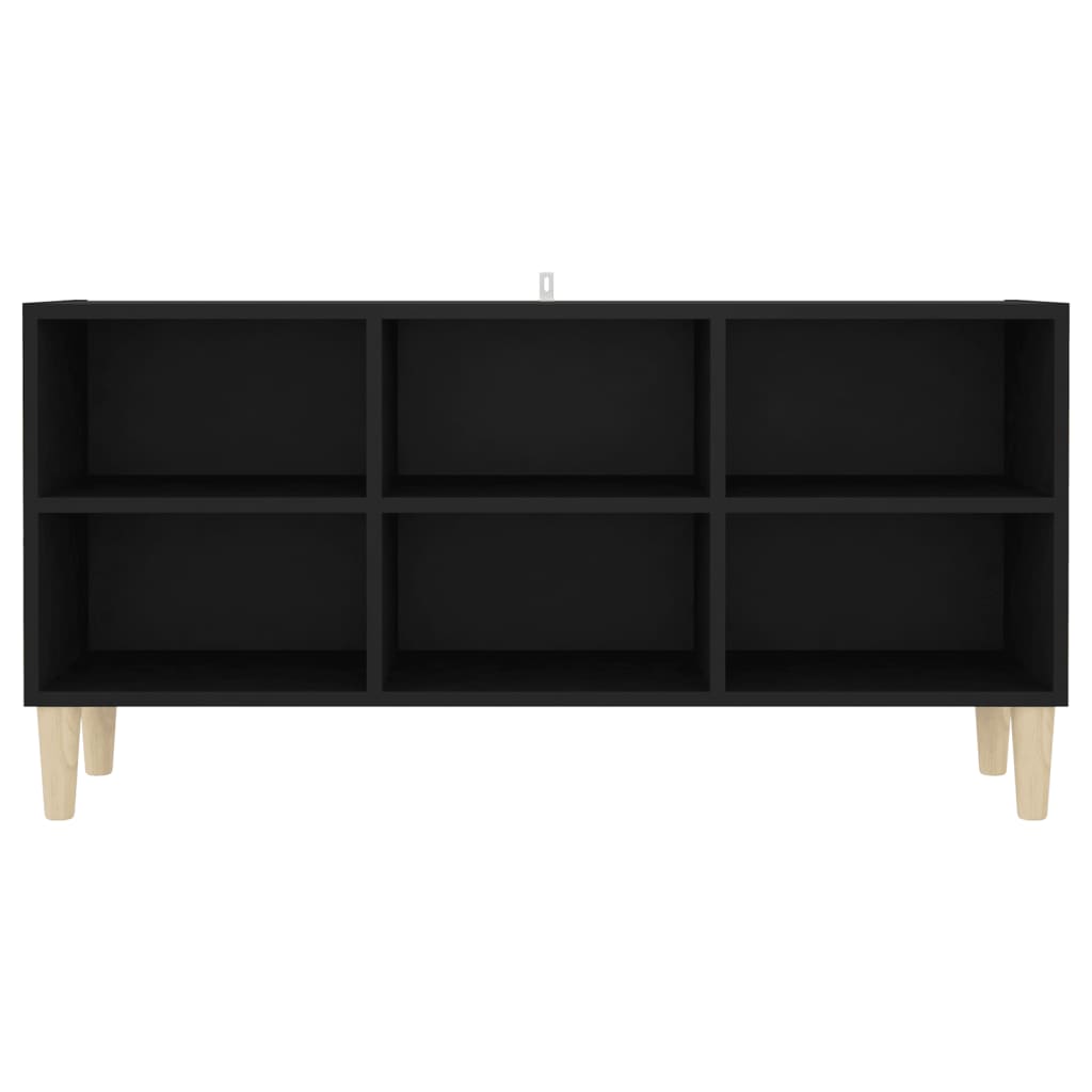 vidaXL Szafka TV z drewnianymi nóżkami, czarna, 103,5 x 30 x 50 cm