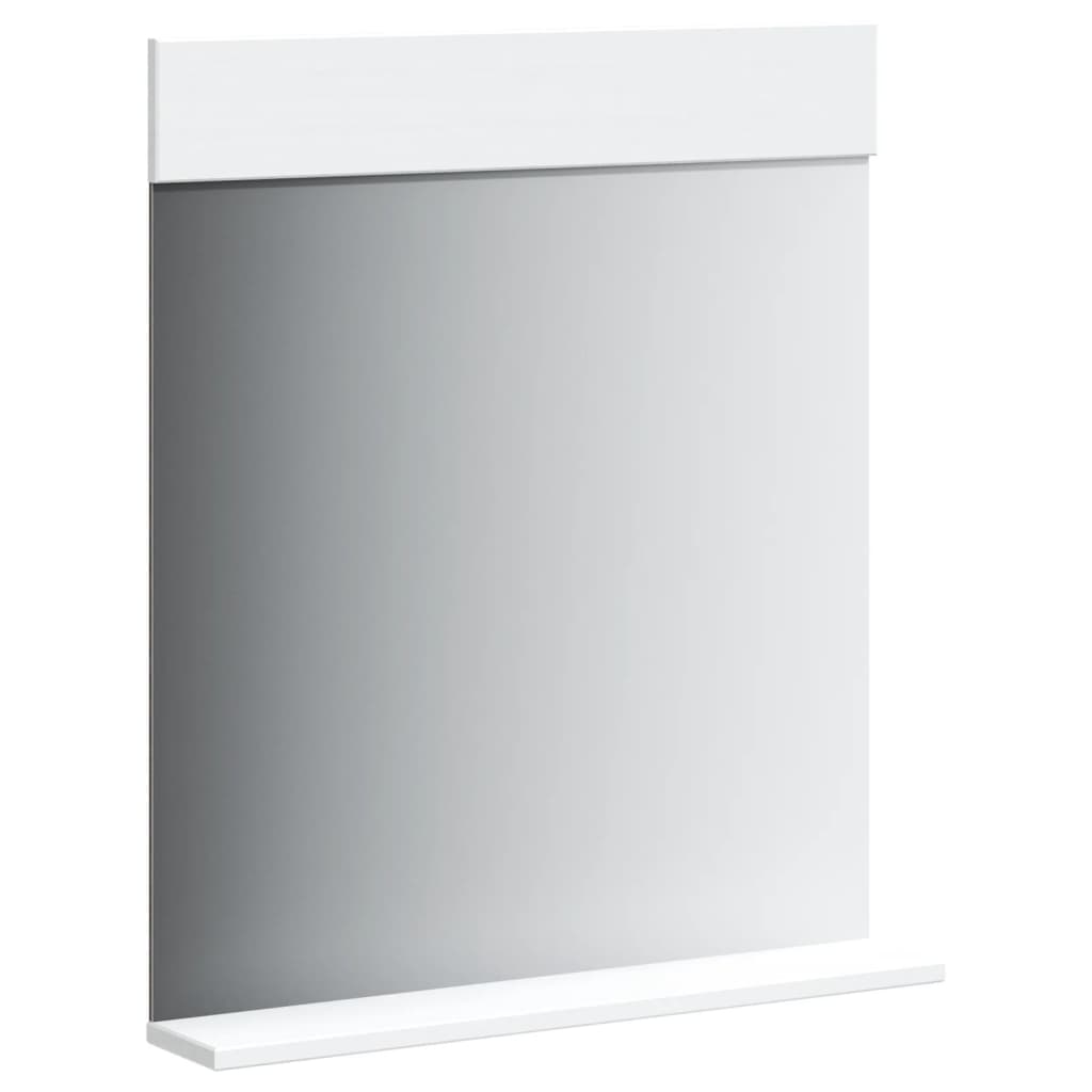 vidaXL Lustro łazienkowe z półką BERG, białe, 60x12x70 cm, drewno