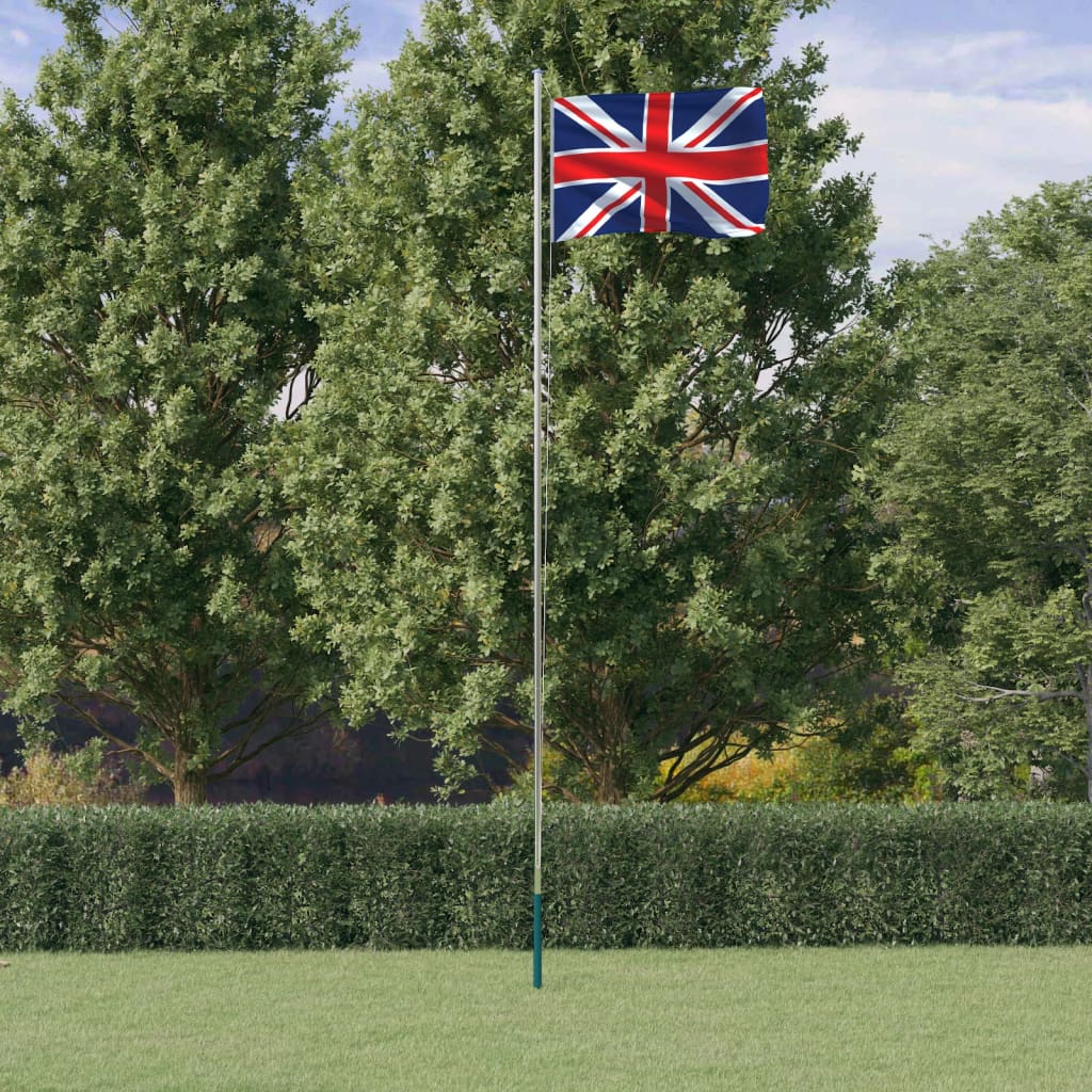 vidaXL Flaga Wielkiej Brytanii z masztem, 6,23 m, aluminium